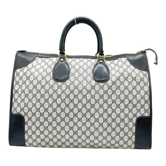 Gucci GG Supreme Vintage PVC  Leather Navy Boston Large Travel Weekender Bag - Picture 4 of 16